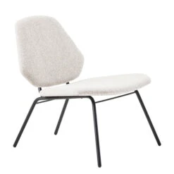 Woud - Lean Lounge Chair, Textaafoam Alpine 101 (ivory)