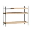 Woud - Tray Shelf Low, Natural Oak / Black (configuration 1)