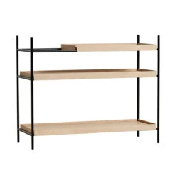 Woud - Tray Shelf Low, Natural Oak / Black (configuration 1)