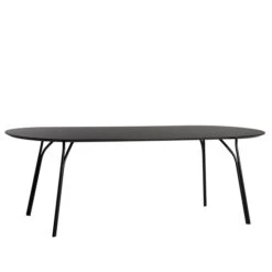 Woud - Tree Table, 220 X 90 Cm, Table Top Charcoal / Legs Black