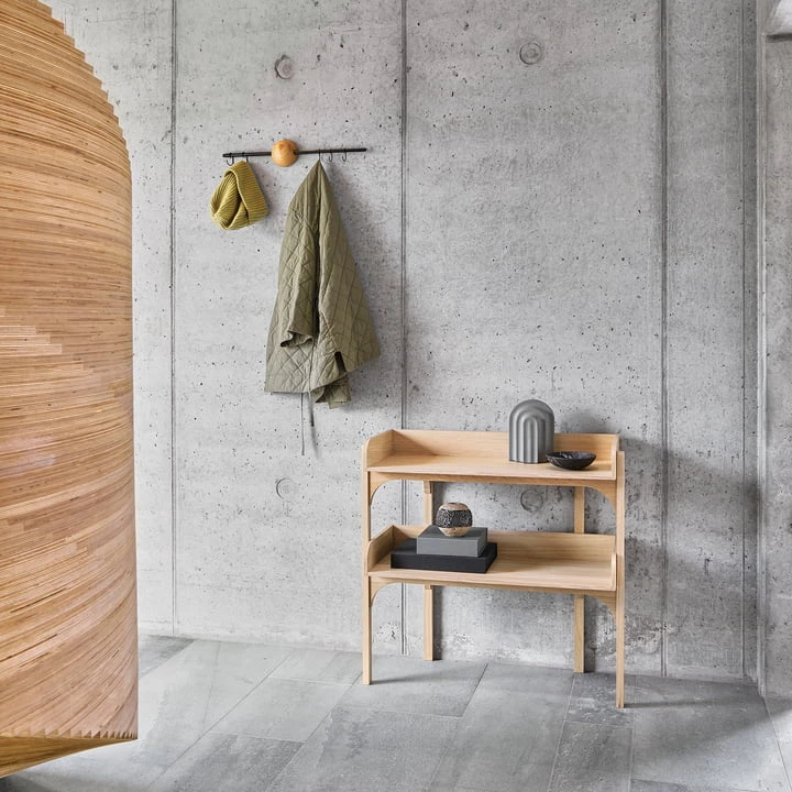 Woud - Utility Shelf, H 82,5 Cm, Oak / Dusty Green - Image 2