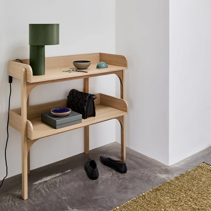 Woud - Utility Shelf, H 82,5 Cm, Oak / Dusty Green - Image 4