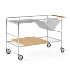 &Tradition & Tradition - Alima NDS1 Serving Trolley, Chrome / Oak Lacquered